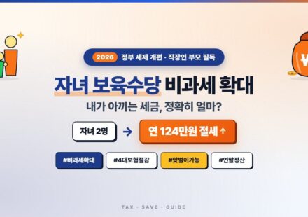 2026년 자녀 보육수당 비과세 확대 세금 절감액 계산법