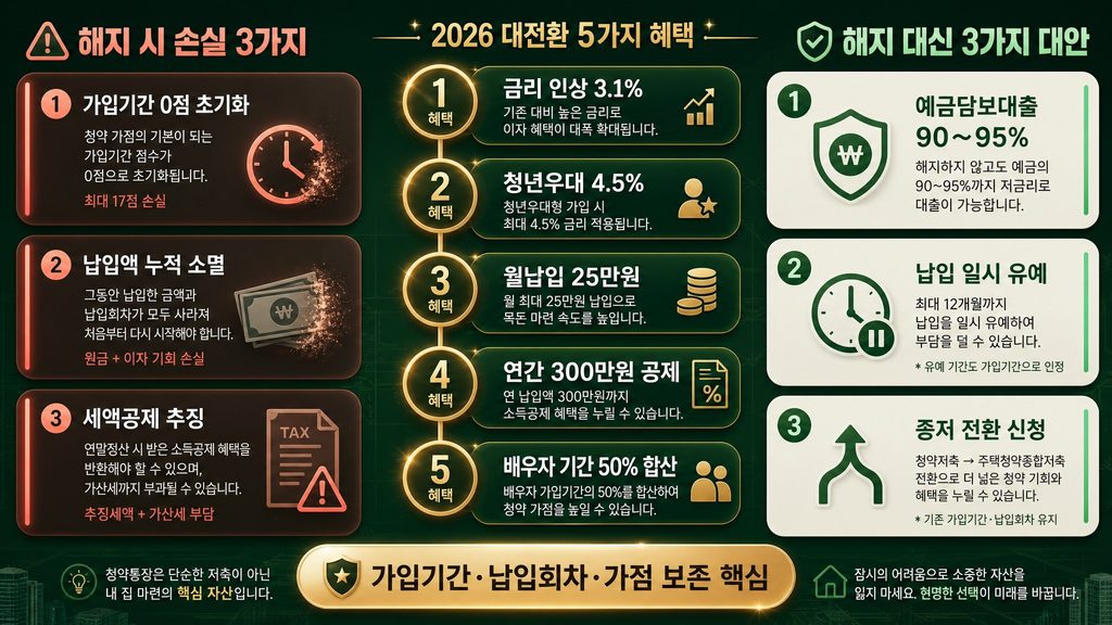 청약통장 해지 불이익-2026 대전환 5가지 혜택