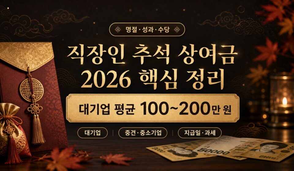 대기업 중소기업 직장인 추석 상여금 비교 및 지급일 안내