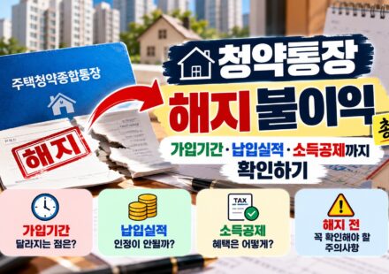 청약통장 해지 불이익