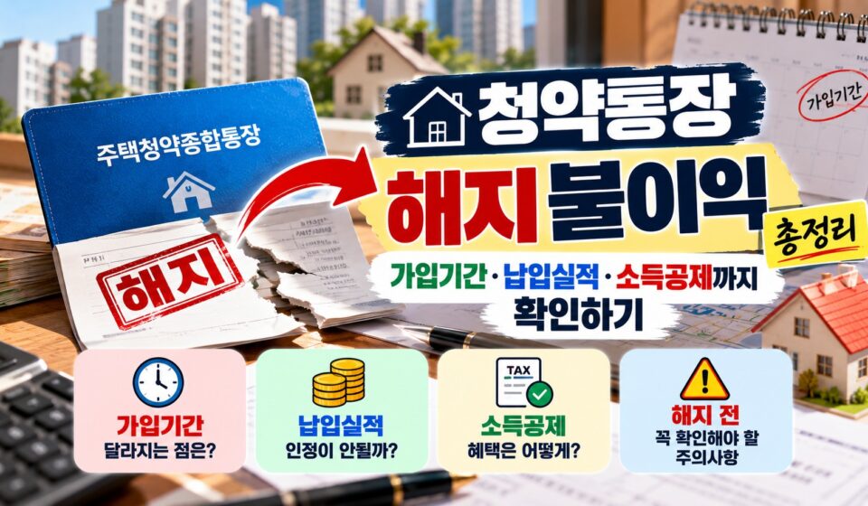 청약통장 해지 불이익